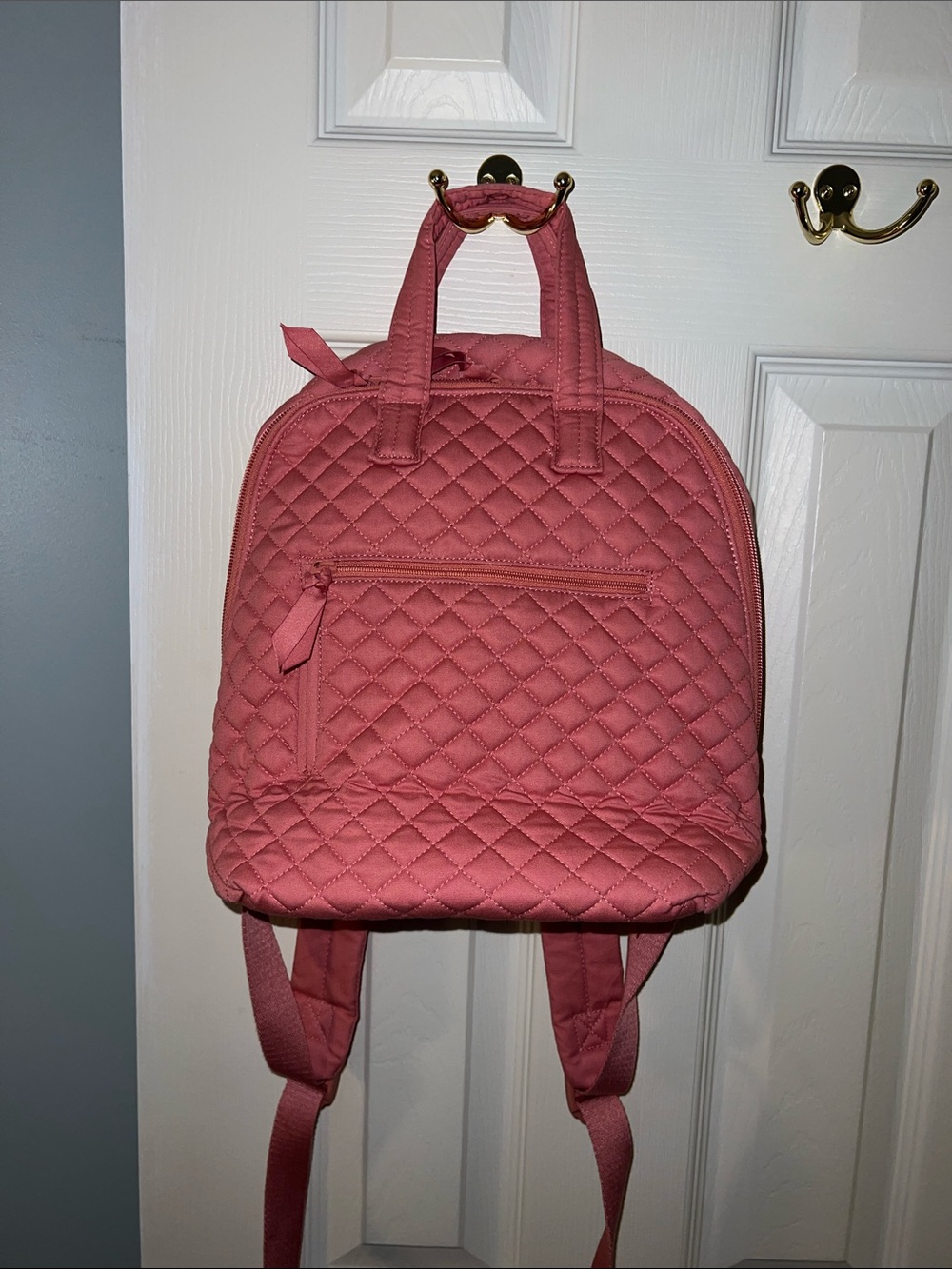 Vera Bradley Quilted Rose Pink Mini Backpack; Like New